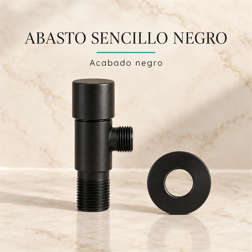 Llave de abasto sencilla negro: detalle del producto