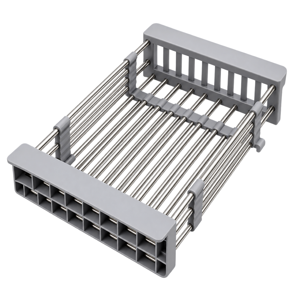Escurridor Ajustable Para Lavaplatos Gris Baru - producto