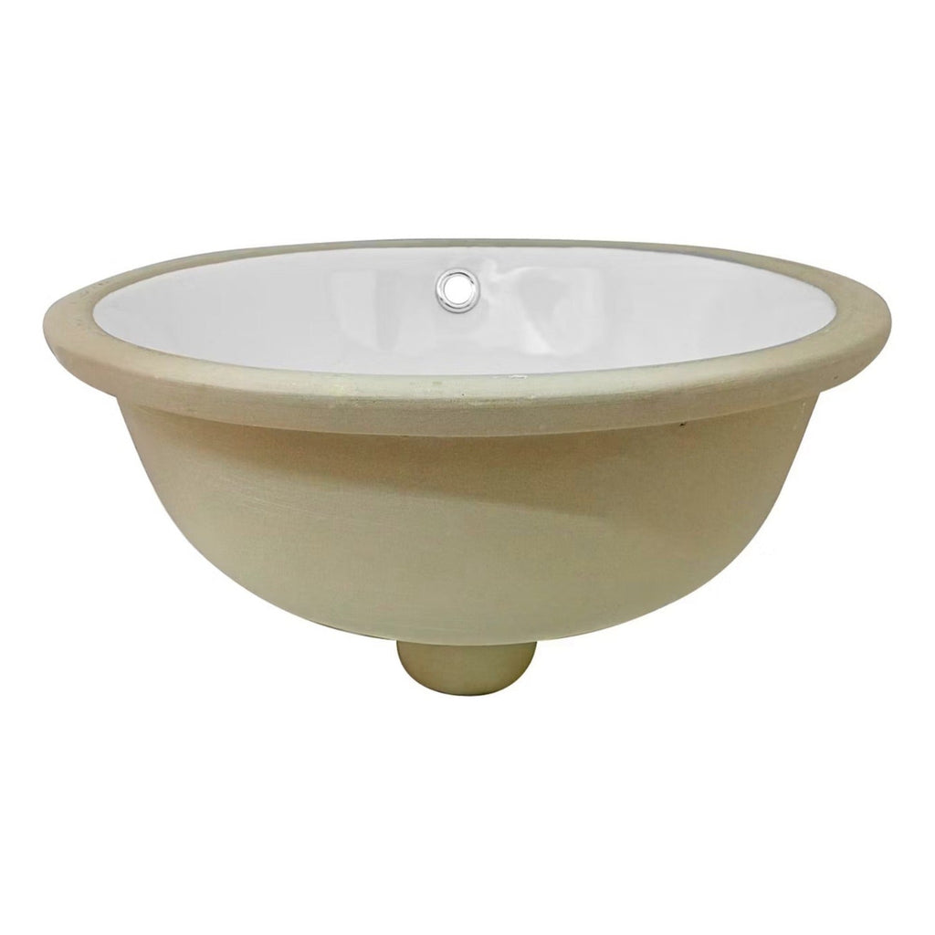 Lavamanos Redondo De Incrustar Blanco De 33 X 28,5 X 17 Cm