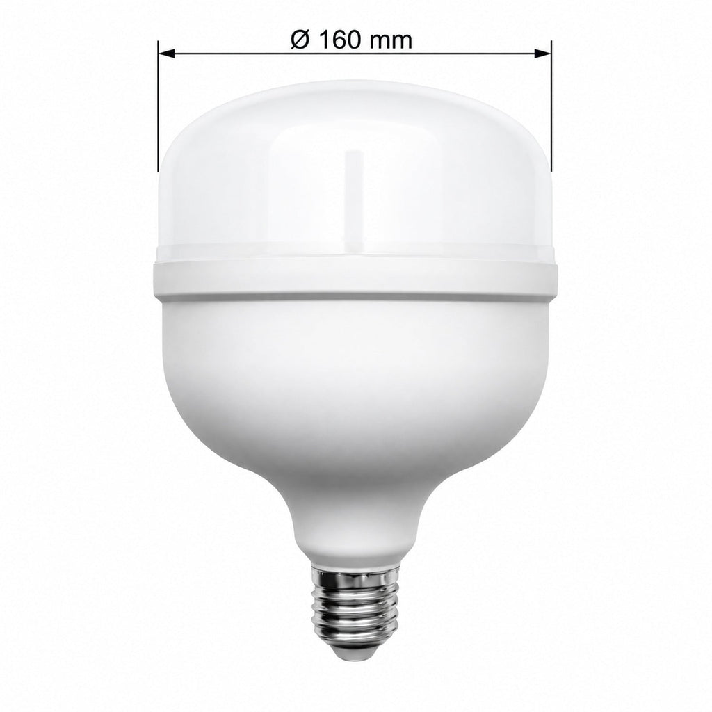 Bombillo LED 50 W E27 Luz Fría De 160 mm — dimensiones del producto