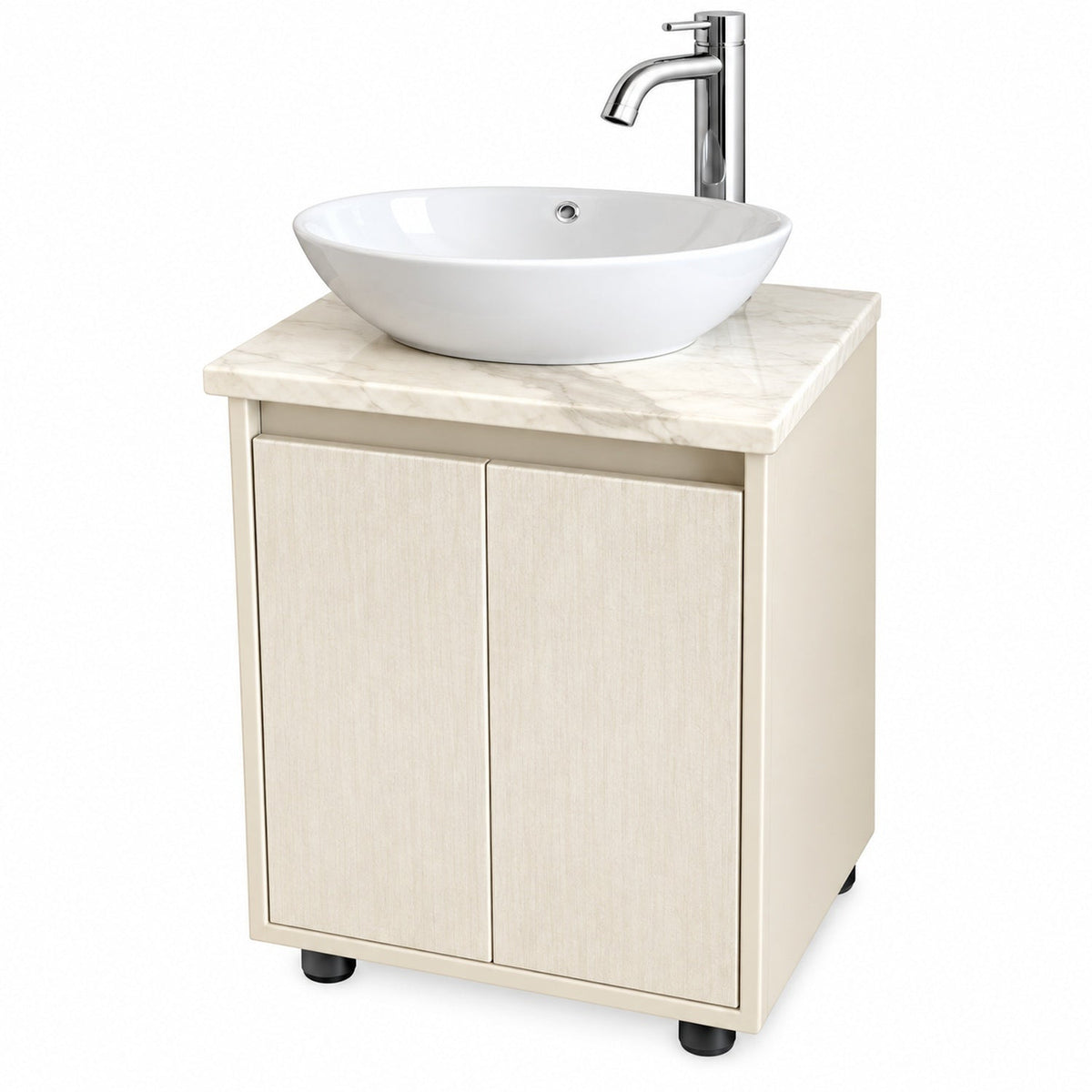 Combo Mueble De Baño RH Beige Con Lavamanos En Mármol 50 X 40 Cm - Producto En Fondo Blanco