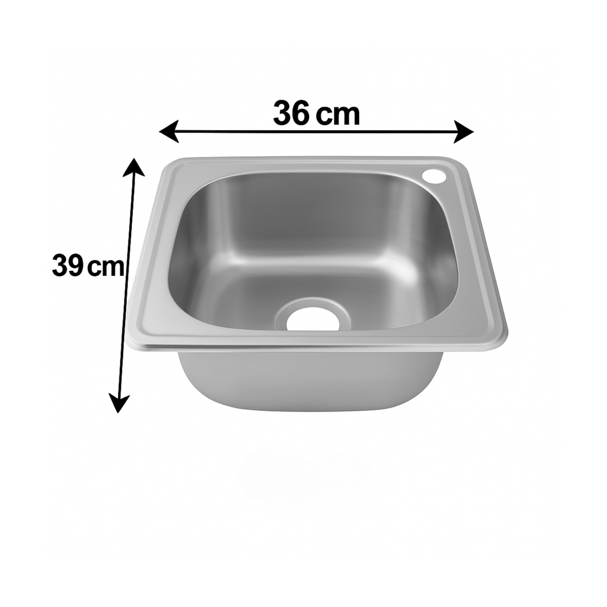 Set Lavaplatos 36 x 39 cm Acero Inoxidable 430 con Grifería