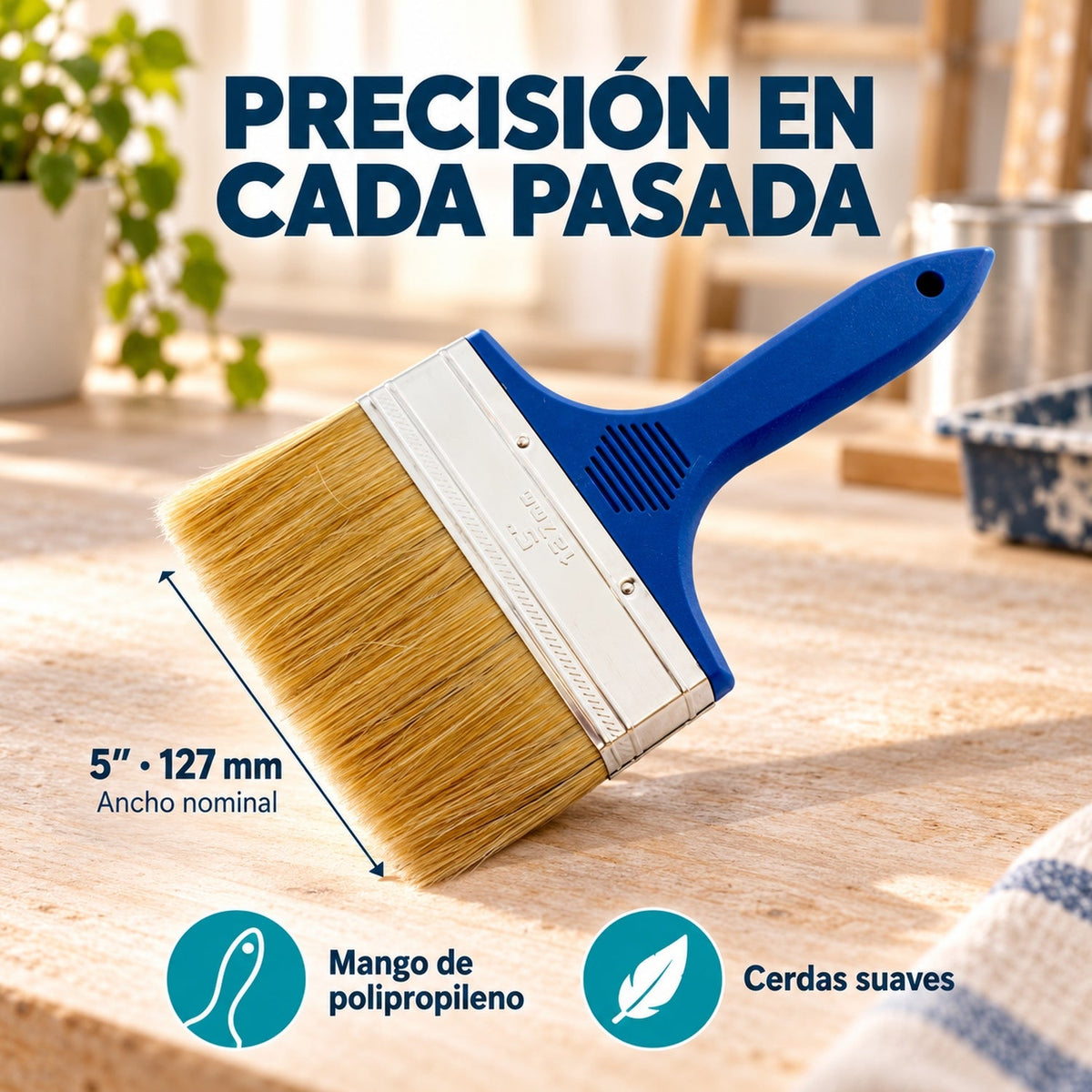 Brocha Profesional Azul De 5 Pulgadas — características y detalles