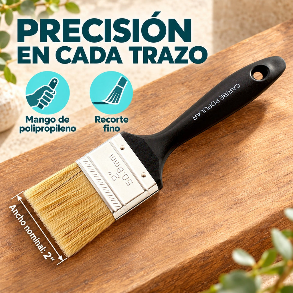 Brocha Popular Negra De 2 Pulgadas — características y ancho nominal