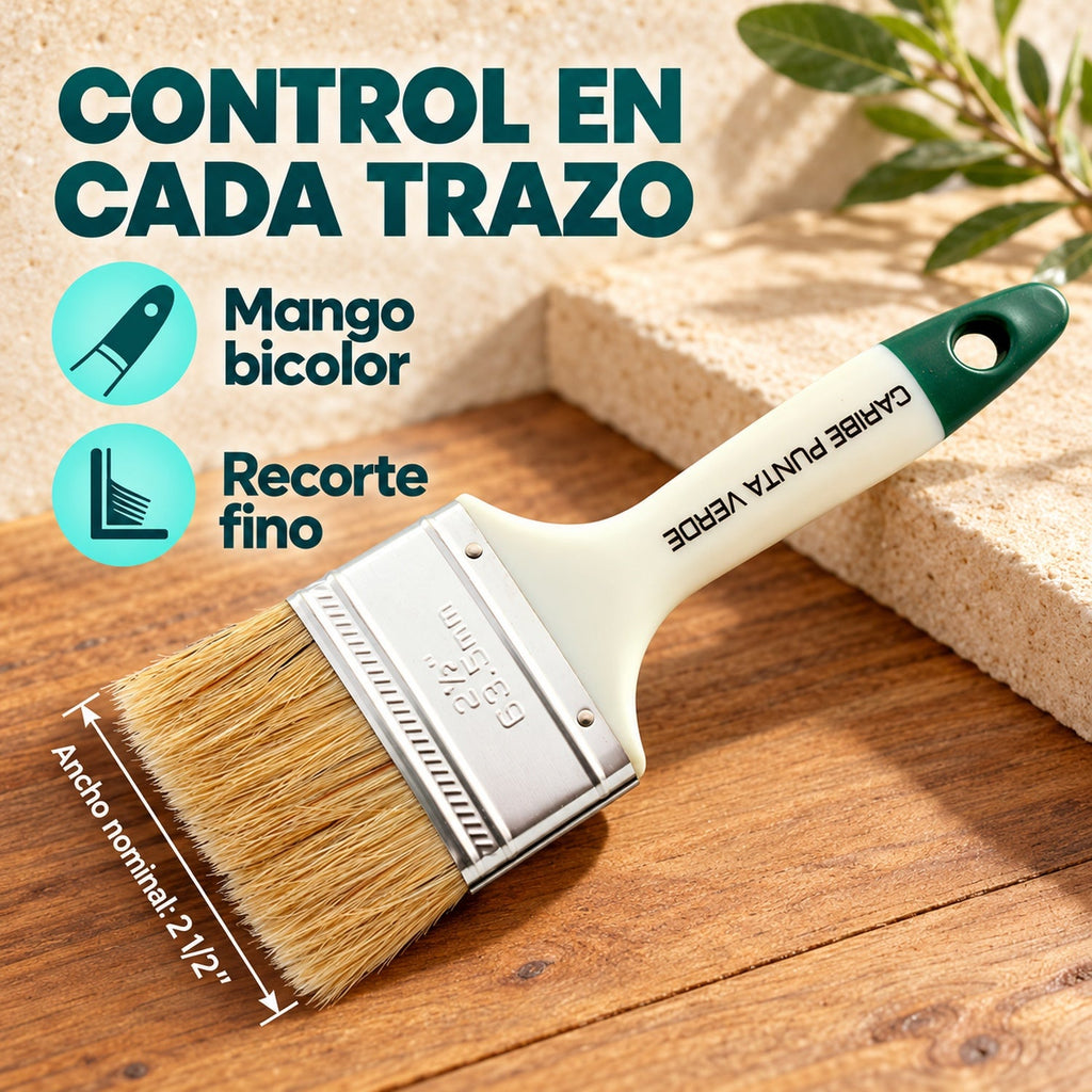 Brocha Punta Verde De 2 1/2 Pulgadas — características y ancho nominal