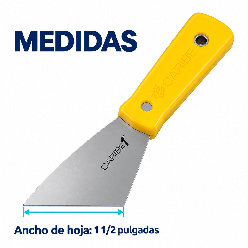 Espátula Profesional Brillo Espejo De 1 1/2 Pulgadas — dimensiones del producto