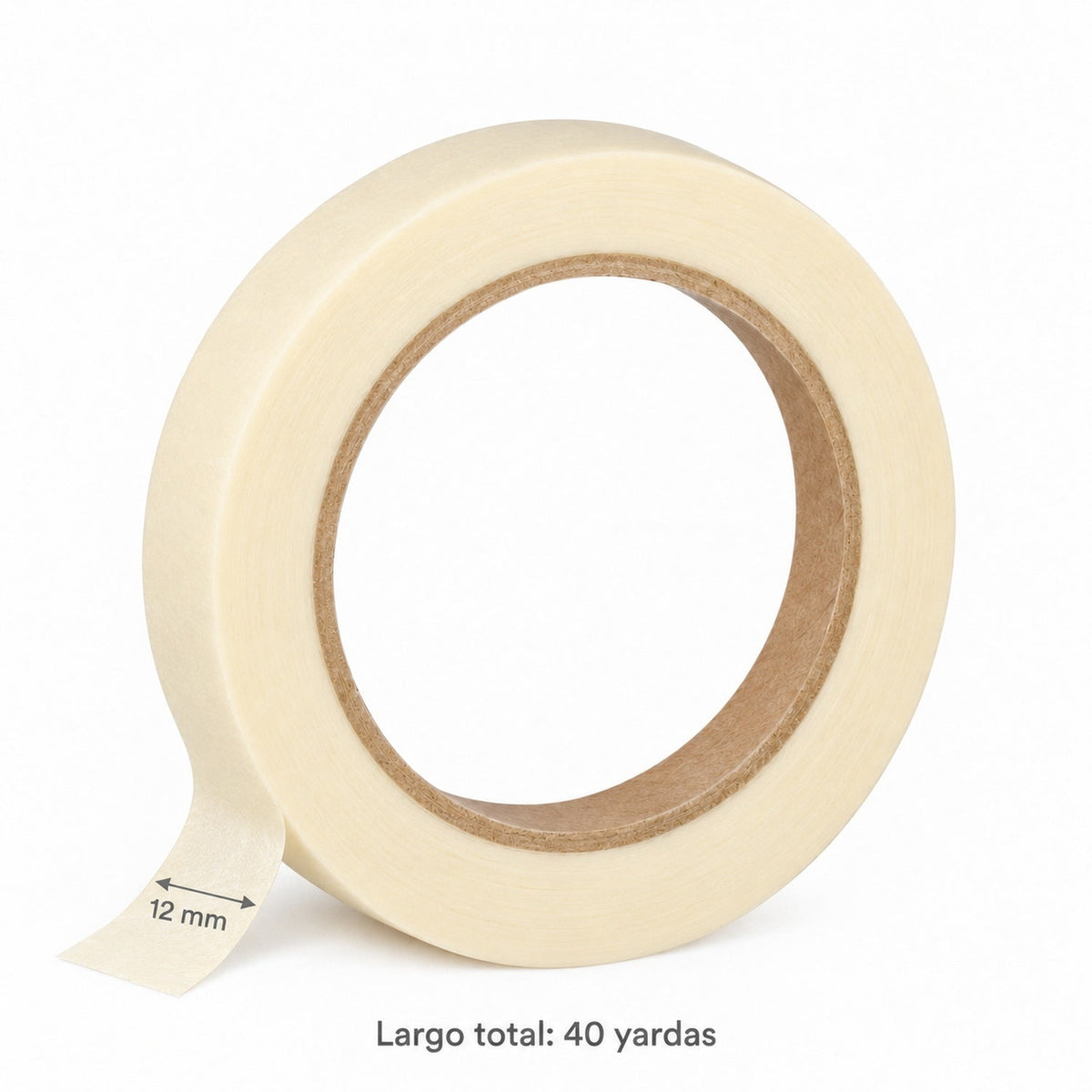 Cinta De Enmascarar Beige De 12 mm × 40 Yardas — medidas nominales