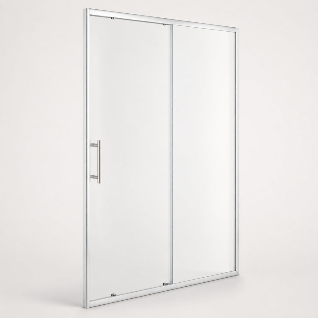División de baño ajustable reversible, vista frontal de la mampara