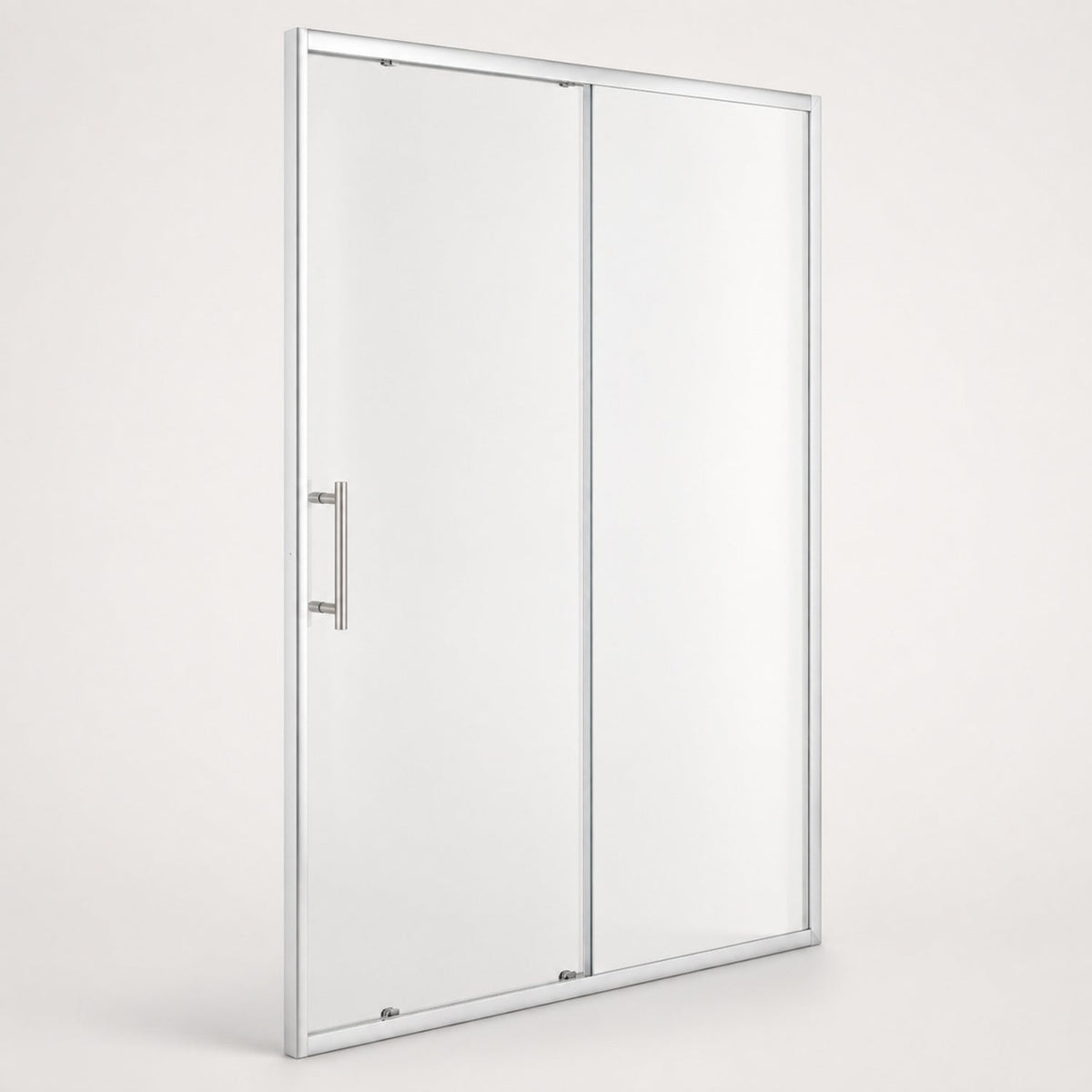 División de baño ajustable reversible, vista frontal de la mampara
