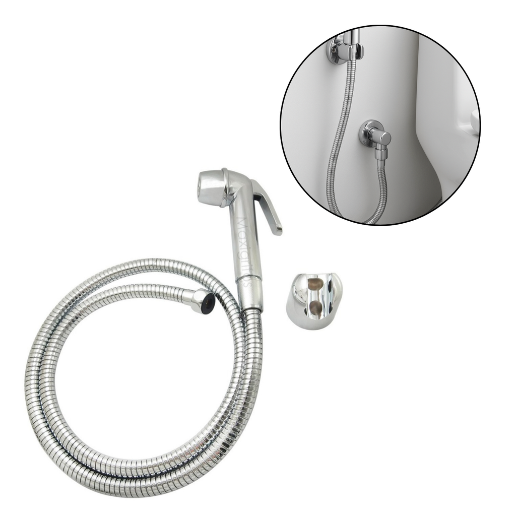 Ducha Bidet Abs Cromada Con Manguera Color Plateado