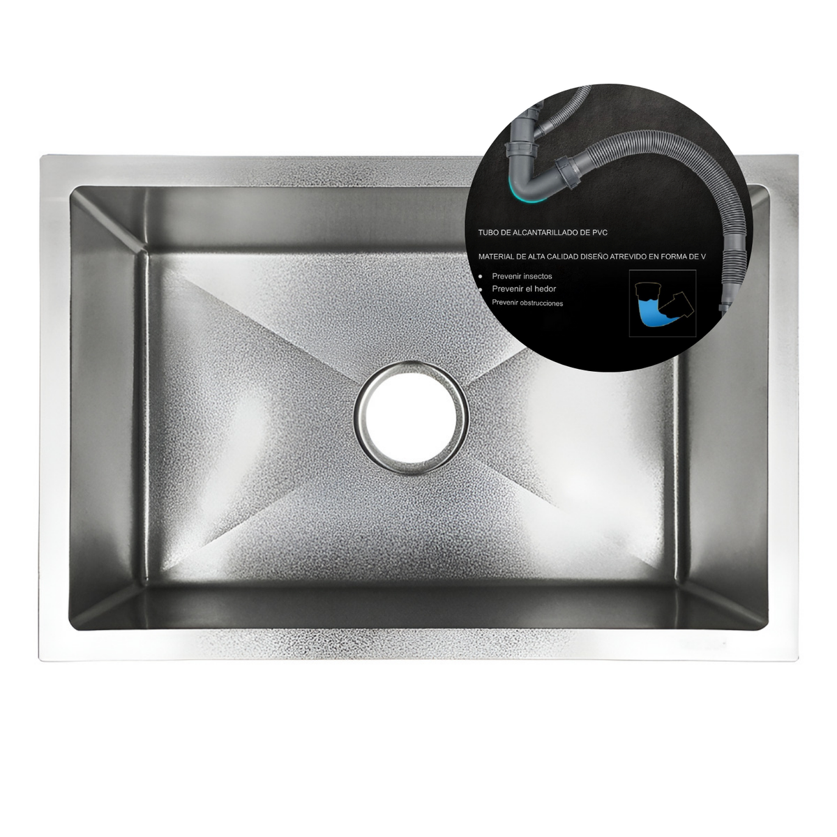 Lavaplatos Empotrar Acero Inoxidable Silver 60x45cm Alta Resistencia