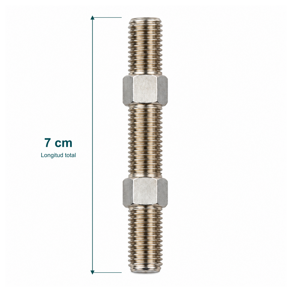 Longitud total de un extensor roscado: 7 cm