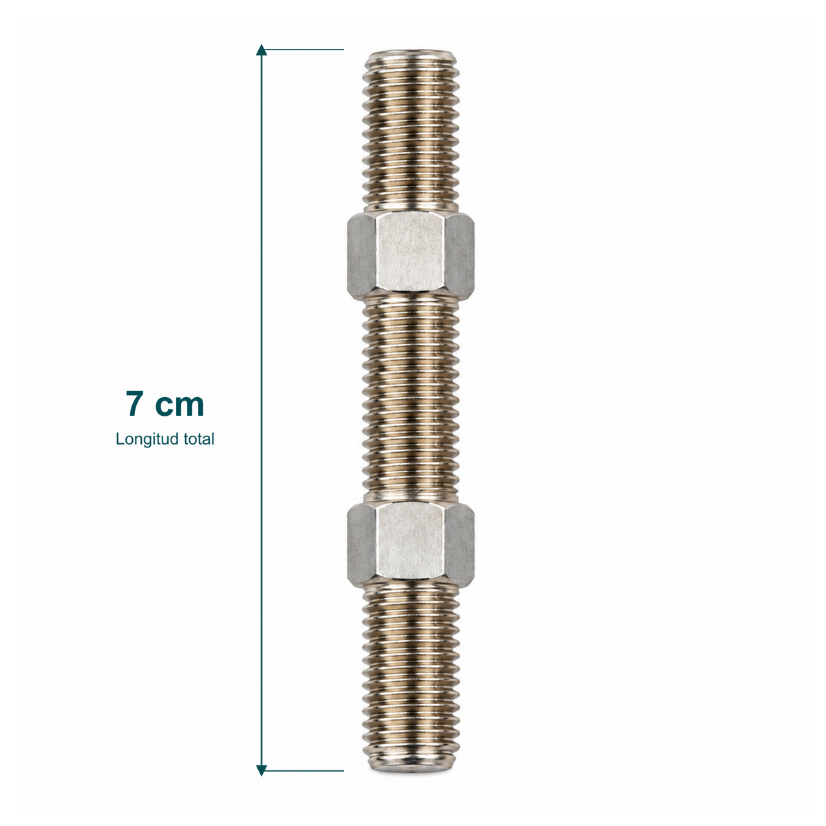 Longitud total de un extensor roscado: 7 cm