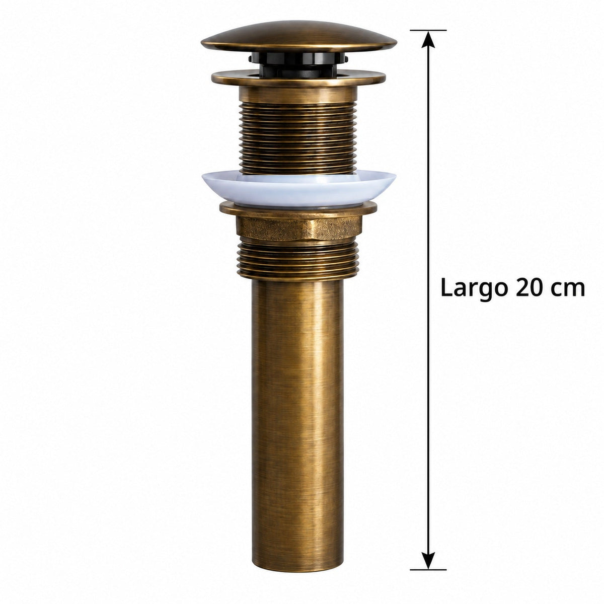 Desagüe Push Para Lavamanos Bronce - Largo 20 cm