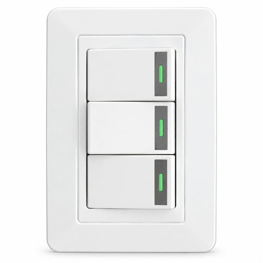 Interruptor Triple Blanco De Pared — fotografía del producto
