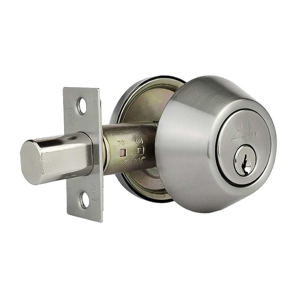 Cerrojo De Llave Y Mariposa Satinado Backset 60/70 Mm — vista del producto