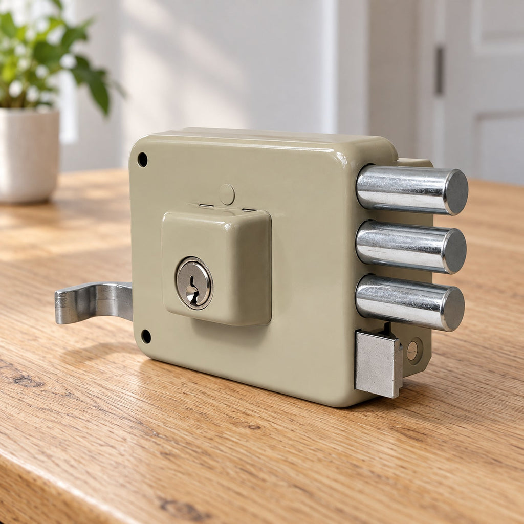 Cerradura De Sobreponer Derecha Tres Bulones 50 mm — ambientacion cercana