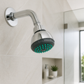 Cabeza de Ducha Colomba 6,5 cm en ABS Cromado - Cabeza Colomba instalada en ducha clara y comercial