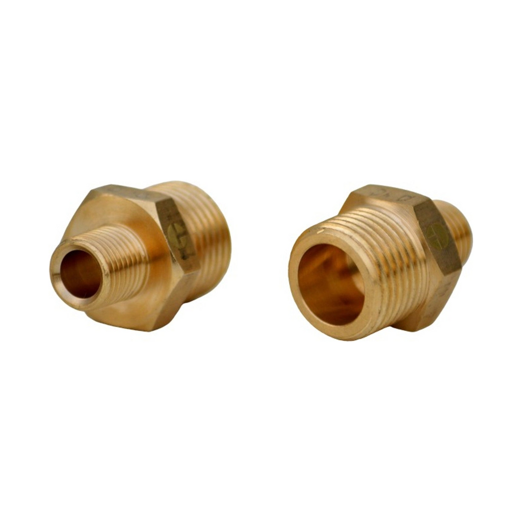Conector de Latón con Tuerca de 1/2" x 1/4" - Producto exacto completo sobre fondo blanco, centrado y sin recortes