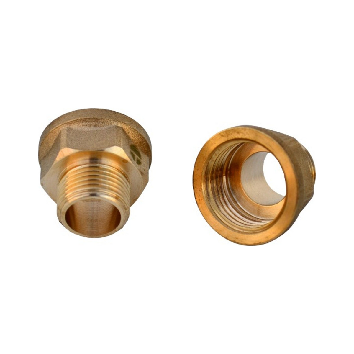 Niple de Latón con Tuerca HI-HE de 1/2" x 3/8" - Producto exacto completo, centrado, sin recortes y con margen de seguridad