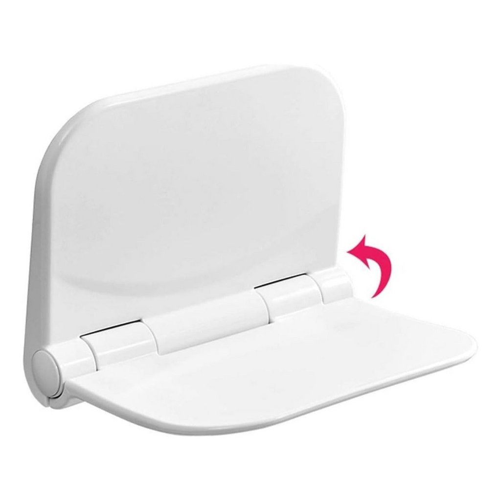 Silla Plegable Para Ducha Blanca En Polipropileno - Fotografía conservada y normalizada