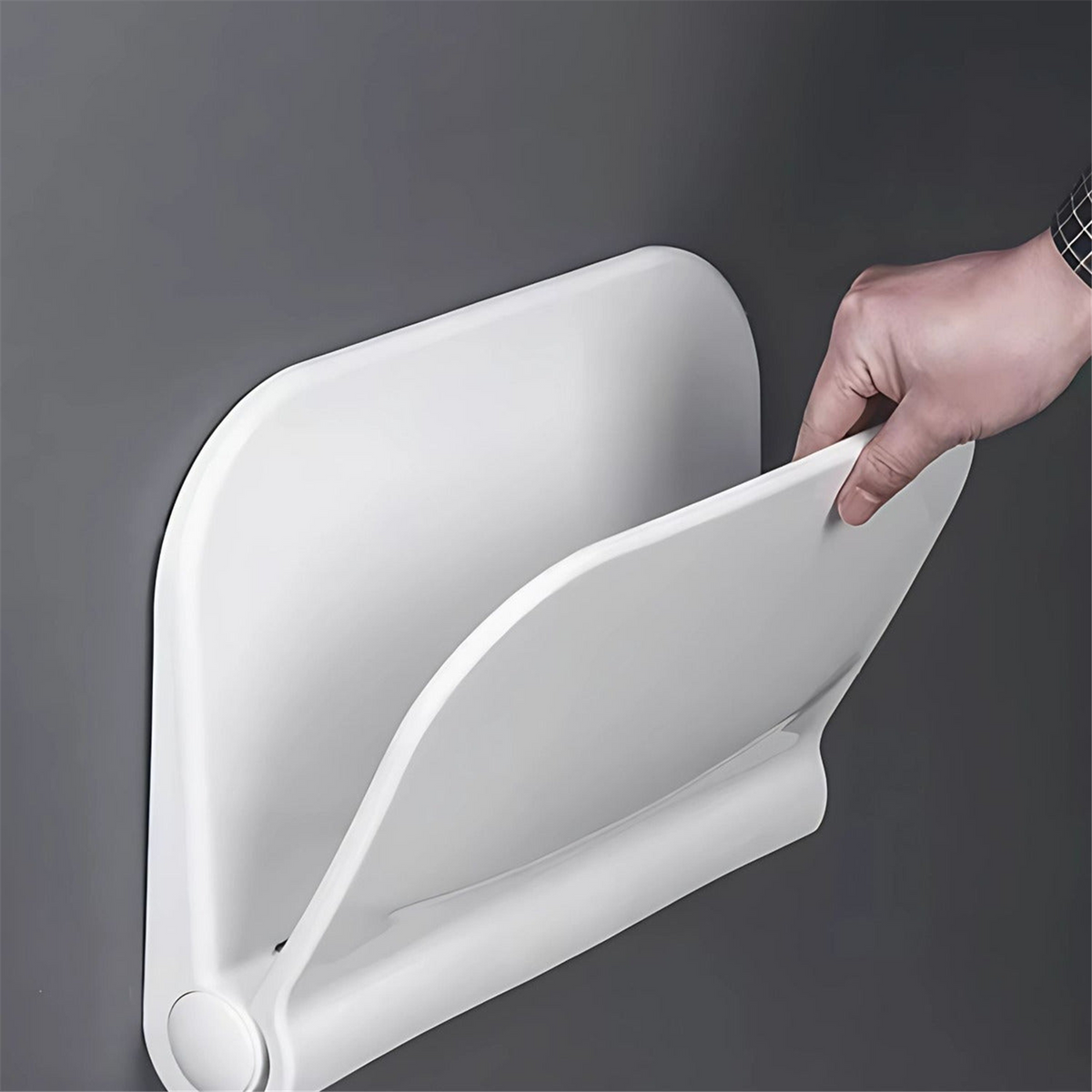 Silla Plegable Para Ducha Blanca En Polipropileno - Fotografía conservada y normalizada