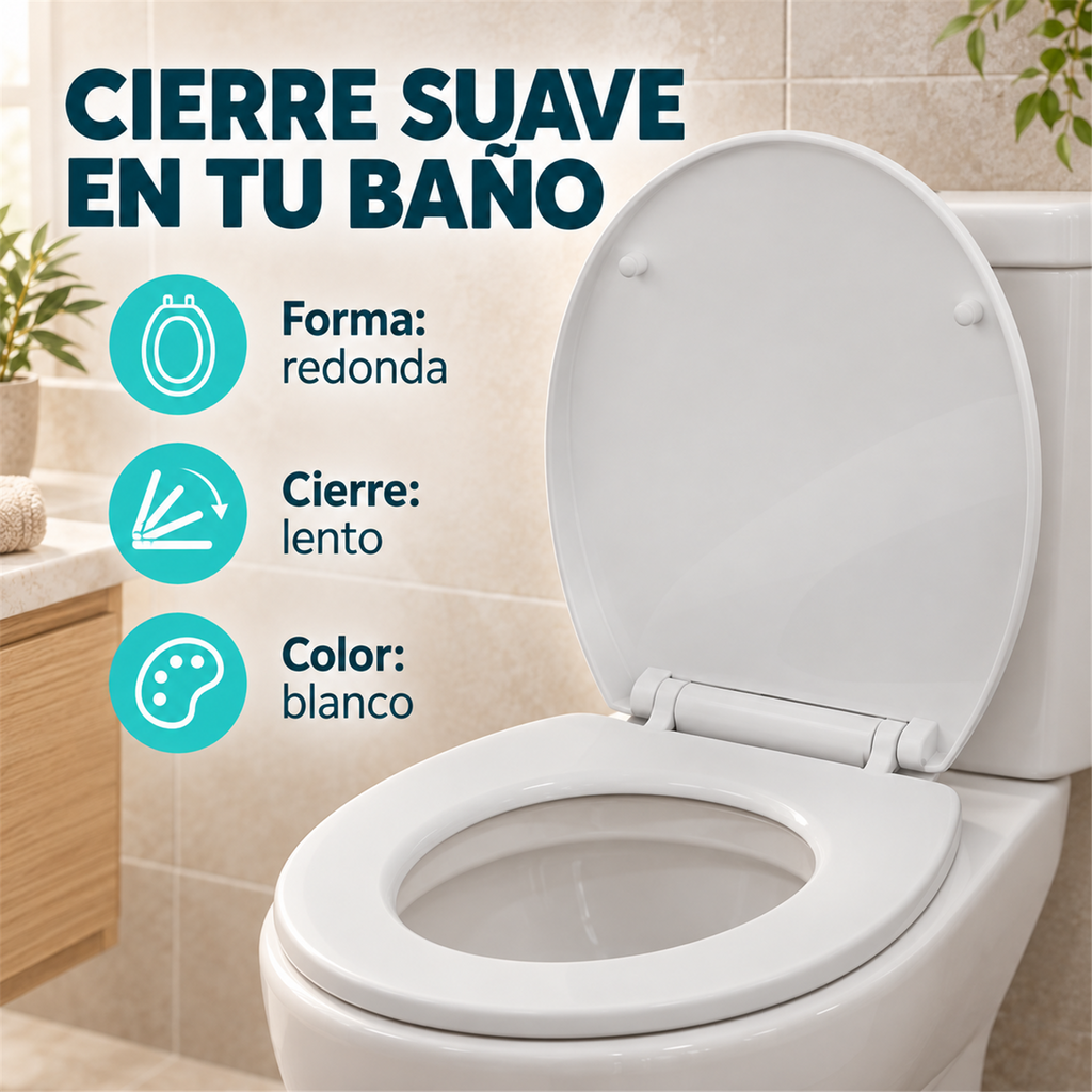 Tapa Sanitaria Redonda De Cierre Lento Blanca - Características verificadas