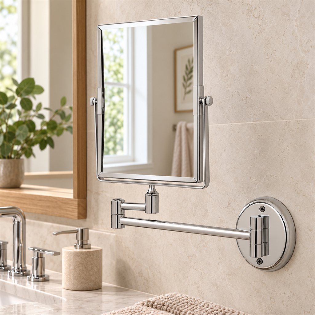 Espejo Articulado De Pared Cromado - Vista cercana del producto