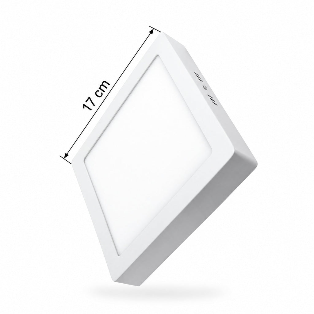 Panel LED Cuadrado 12 W De Sobreponer De 17 cm — dimensiones del producto
