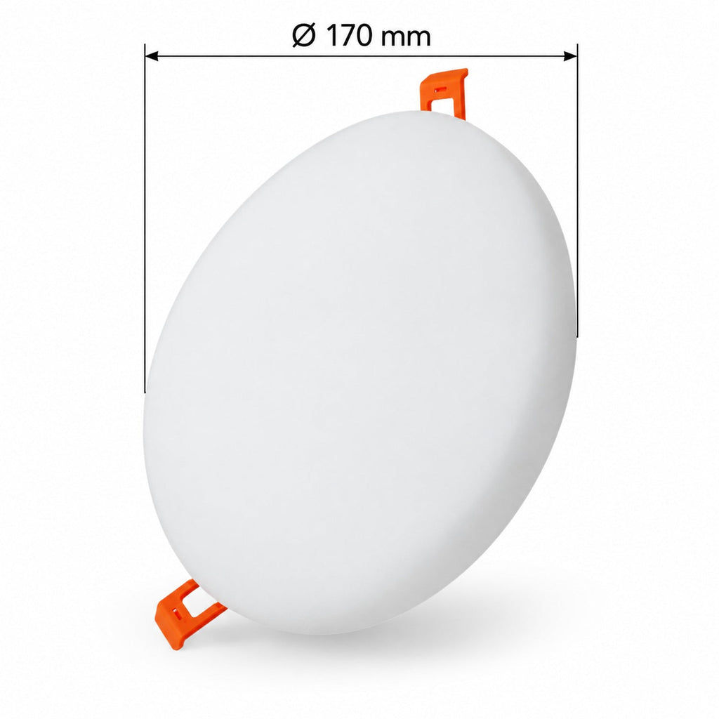 Panel LED Redondo Sin Marco 24 W De Empotrar De 17 cm — dimensiones del producto