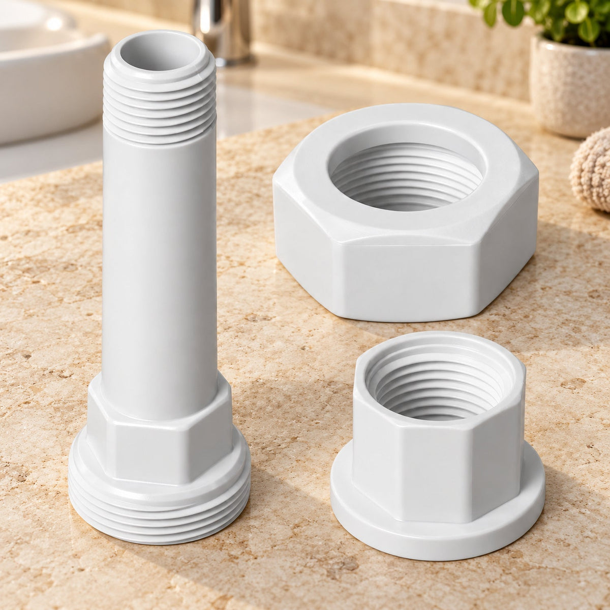 Acople De Pared Blanco Para Ducha Dirigible — fotografía contextual de la pieza suelta