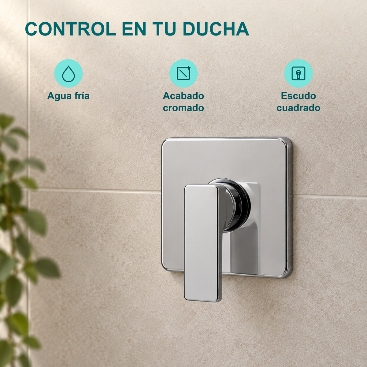 Registro de Ducha para Agua Fría Cromado