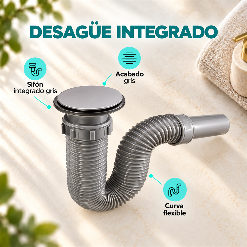 Sifón Integrado Gris - características
