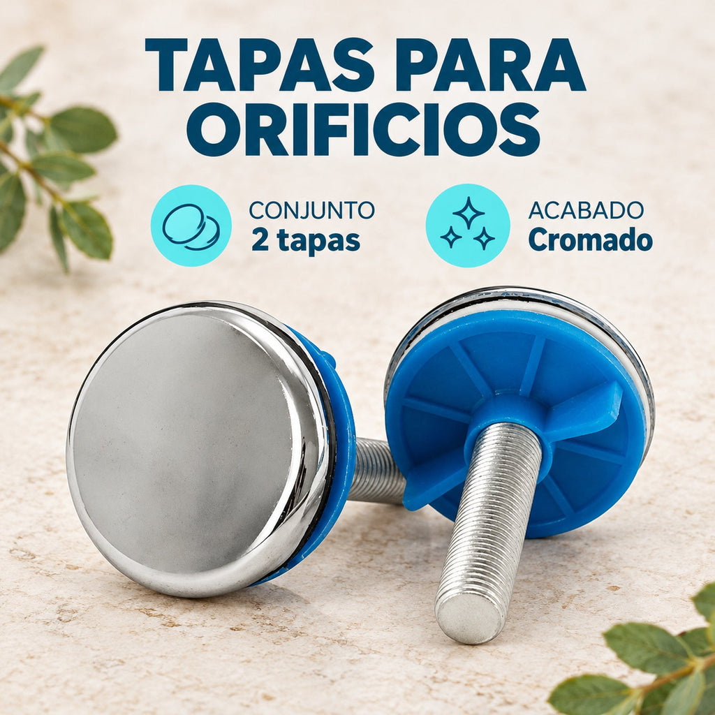 Par de Tapas Metálicas para Cubrir Orificios 7,5 × 4,5 cm — características del producto