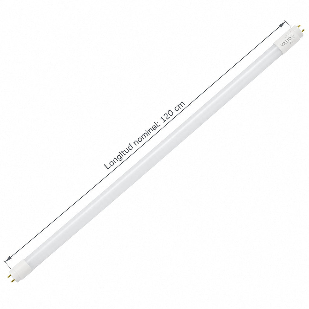 Tubo LED T8 De Vidrio 18 W Luz Fría De 1,2 m — medidas verificadas