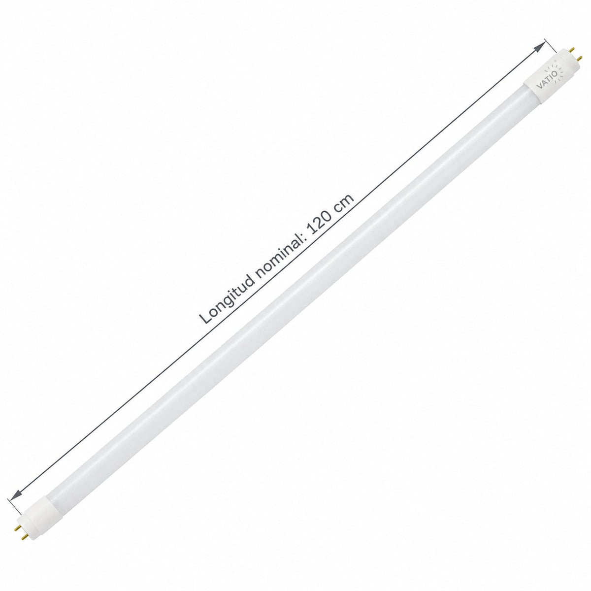 Tubo LED T8 De Vidrio 18 W Luz Fría De 1,2 m — medidas verificadas