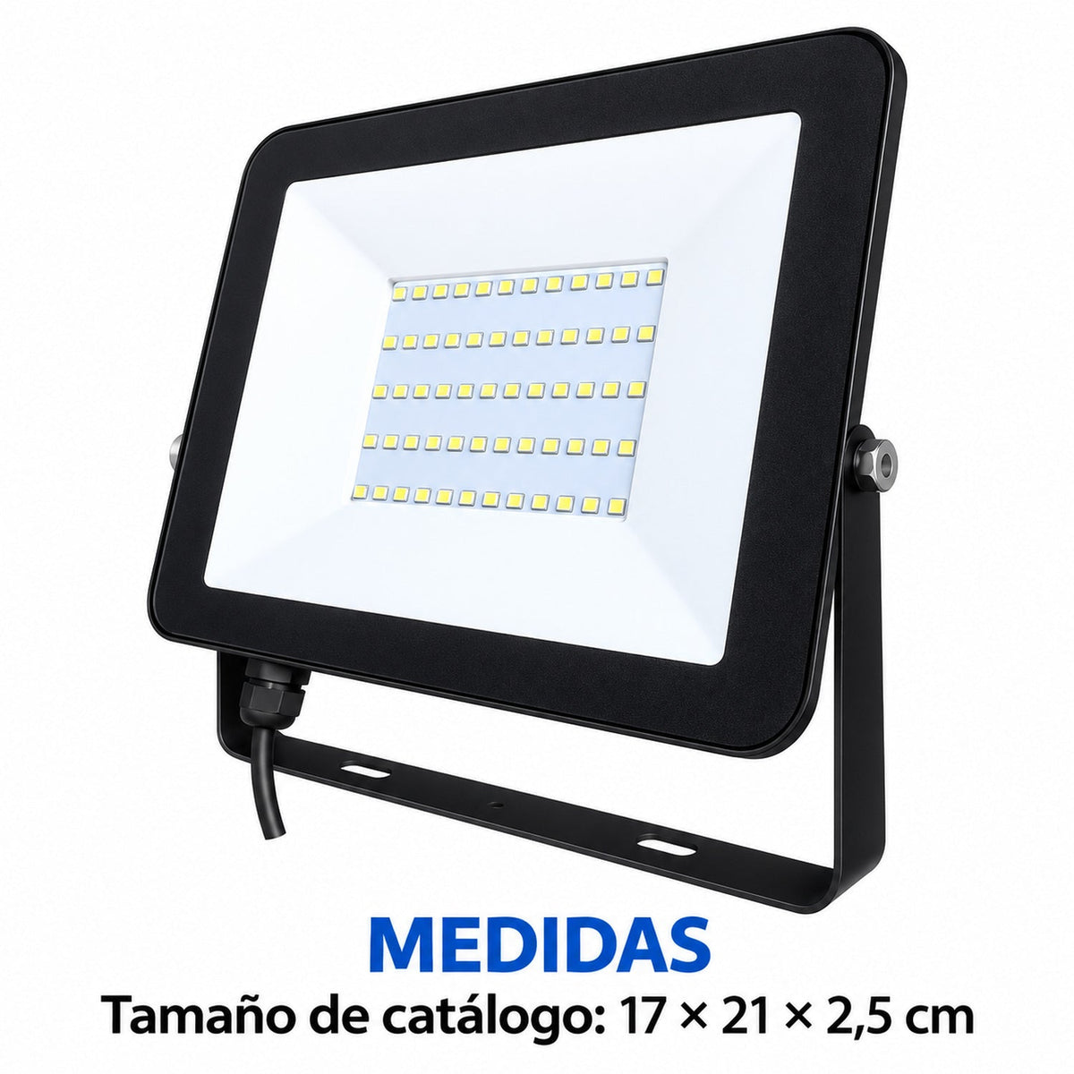Reflector LED Slim 100 W Luz Fría Para Exterior — dimensiones del producto