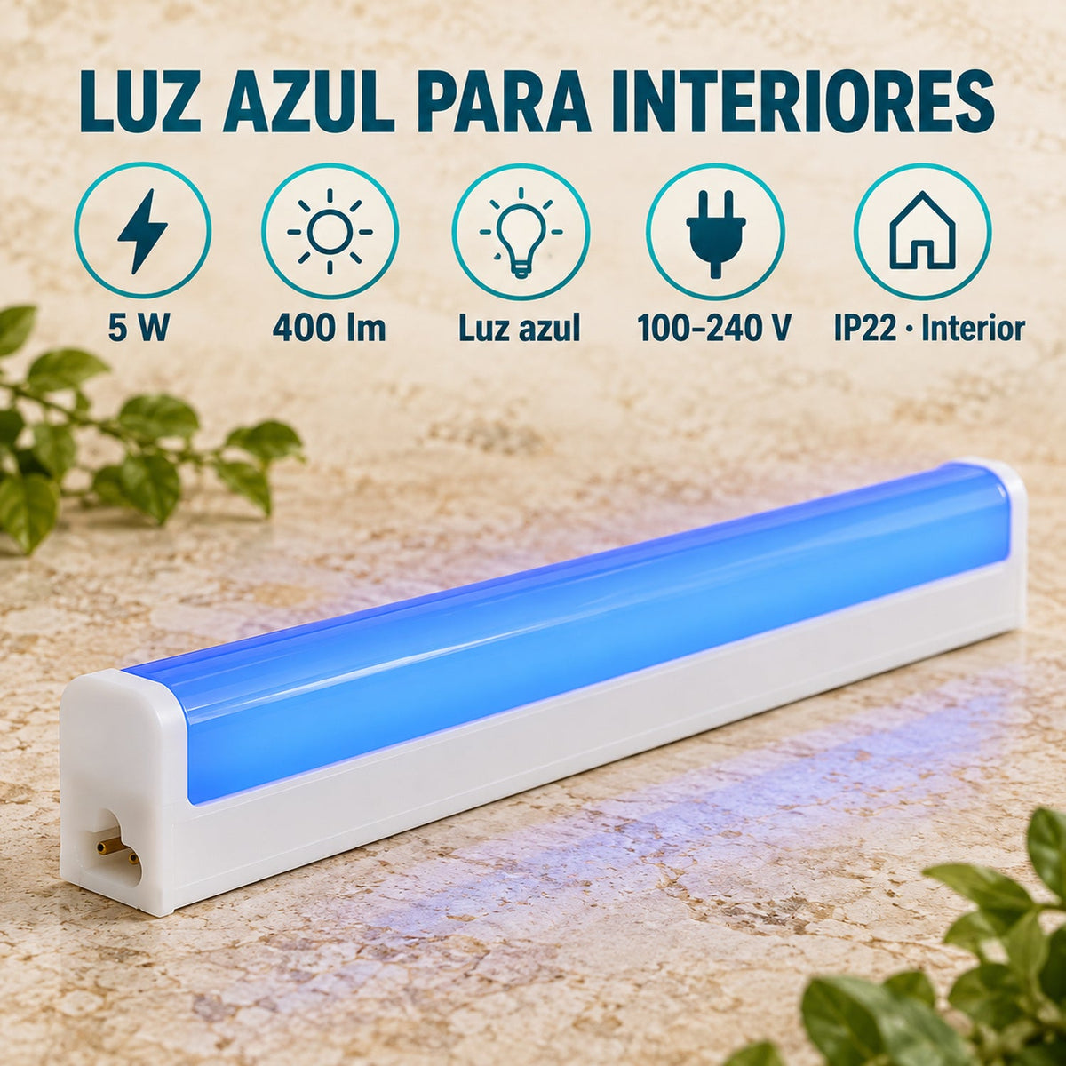 Lámpara LED T5 5 W Luz Azul De 30 cm — características del producto